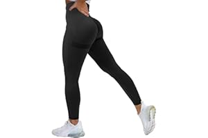 Memoryee Mujer Leggings Sin Costuras Push Up Mallas Pantalones Entrenamiento Correr Deportivos Alta Cintura Elásticos Yoga Fitness