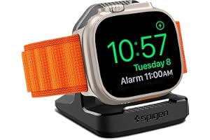Spigen Rugged Armor Stand Designad för Apple Watch Laddstation för Apple Watch Ultra 3/2/1 och Serie 11/10/9/8/7/6/5/SE/4/3/2