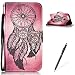 Produktbild Feeltech HUAWEI Honor 8 Hülle,HUAWEI Honor 8 Magnet Leder Wallet Cover,Elegant Soft PU Kartenfach Extra Dünn Tasche Bunte Relife-Muster [Stand Funktion] Karte Halterung Klapp hülle Flip Book Design Case Flexible TPU Ultra Slim Inner Bumper Tasche mit Landyard [Free Stylus] für HUAWEI Honor 8 - Schwarzer Traumfänger