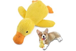 MALOUSUN Pato antiestrés, juguete para perros, pato, estrella de patas, antiestrés para perros, peluche para perros, juguete chirriante indestructible, juguetes blandos para pequeños, medianos y grandes
