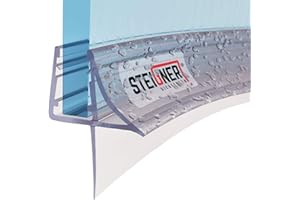 STEIGNER Guarnizione doccia, 80cm, per spessore vetro 6/7/ 8 mm, guarnizione semicircolare in PVC, UK09