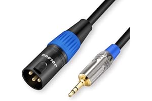 JOLGOO Cavo da 3,5 mm a XLR, Spina Stereo sbilanciata da 1/8" a Cavo per microfono XLR Maschio, Cavo da XLR a 3,5 mm Compatibile con iPhone, iPod, Computer, Videocamera e Altro, 1 metro