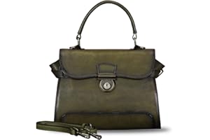 IVTG Genuine Leather Satchel Crossbody Bags for Women Handmade Vintage Top Handle Handbags Purses (Brown)