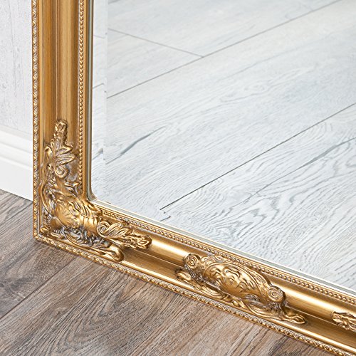 Wandspiegel GOLD Antik BAROCK DESIGN SPIEGEL POMPÖS HOLZRAHMEN Bessa 100x50cm - 6