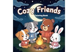 Cozy Friends: Cozy Scenes with Adorable Animals for Stress Relief and Relaxation - A Coloring Book for Adults & Teens