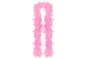 GEWDW Colorful Feather Boa, 2M Fluffy Feather Boa Fancy Dress for Women Feather Boa Fancy Dress Accessories for Wedding Parties, Concert, Fancy Dresses, Hen Nights, Halloween, Christmas (Pink)