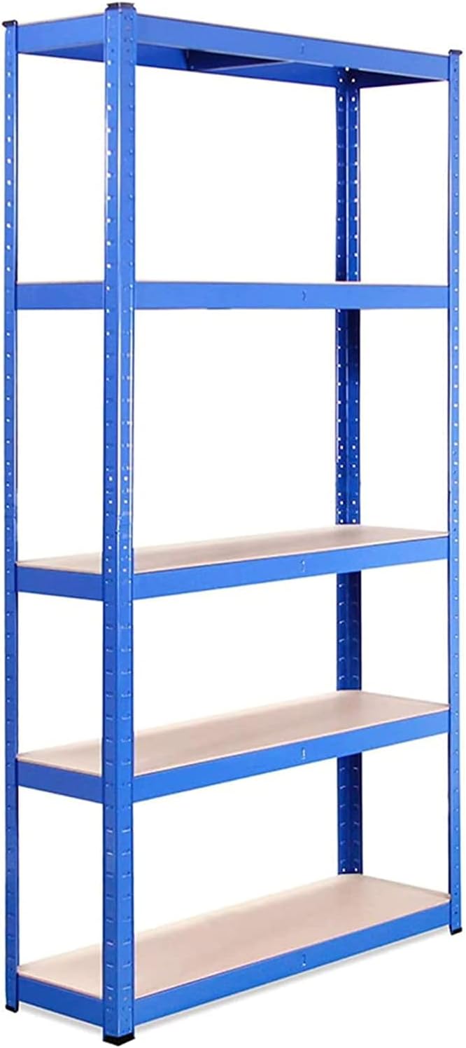 Estante de Almacenamiento para Garaje: 180 cm x 90 cm x 30 cm | Azul - 5 Estantes | 175 kg de Carga Cada balda (Capacidad para 875 kg) | Estantería para Garaje Muy Resistente - 5 Años de Garantía