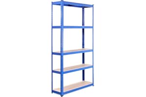 G-Rack Garage Shelving Unit: 180cm x 90cm x 30cm | Single bay, Blue 5 Tier Unit | 175kg Load Weight Per Tier (875kg Per Unit) | Home, Office, Garage or Business Use | 5 Year Warranty