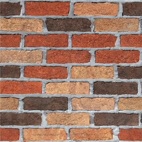 Jedfild Stone and brick wall with adhesive wallpaper wall paper self-adhesive living room wall cabinets bedroom students dressed in a sleeping room Brick-stone texture wall sticker ornaments, Widescreen 60 cm, 1005 brick color mixer