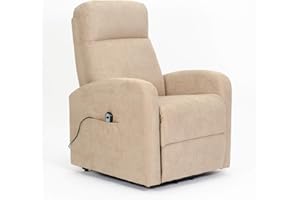 POLTRONE ITALIA Poltrona Alzapersona relax reclinazione elettrica poltrona per anziani soggiorno elevabile Detraibile 19% microfibra Cammello