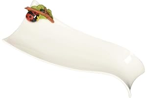 Paolo Chiari Poggia Mestoli in Porcellana, Decorazione Dipinta a Mano in Marmoresina, 26 x 13 x 4 cm, Bianco (Coccinella Lia - Mozzarella)