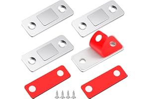 HUAJIAO Magnetic Door Catch, 2 Pack Ultra Thin Cabinet Door Magnets Self Adhesive Magnetic Strips Cupboard Catches Magnet Latch Catch for Wardrobe Closet Cupboard Door Closing