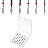 6 Pcs Nail Burrs for Manicure Pedicure Professional Fine Flame Tip for Nail Burr Stainless Steel Flame Tips Diamond Coated Bi