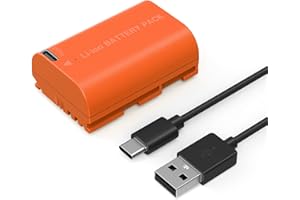 SMALLRIG Battery Akku für LP-E6NH 2400mAh USB-C für Canon R5, R6, R7, 2,5H voll aufgeladener Akku für Canon R6 Mark II, R, R5 C, 5D II/III/IV, 6D, 6D II, 7D, 7D II, 60Da, 70D, 80D, 90D, Orange – 4968
