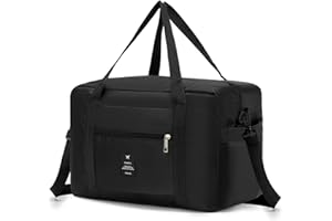 BKAZV Bolsa de Mano Viaje 40x20x25 Ryanair, para Maletas, Bolsa Plegable Nailon Impermeable Bolsa Fin de Semana Neceser para Vuelo, Camping [1*Negro]