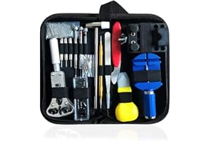 BEYAOBN 151 pezzi Kit Riparazione Orologi,Strumenti di Riparazione,Professionali per Barra a Molla, Kit di Attrezzi per la Sostituzione della Batteria, Vari Accessori, ecc