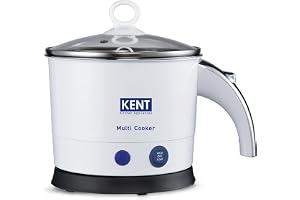 KENT Electric Multicooker Cum Steamer/Kettle 1.2L 800W| Boiling of Water, Tea,Eggs, Instant Noodle Maker, Steaming idlis, Momos |Inner Stainless Steel without joint and welding & Cool Touch Outer Body