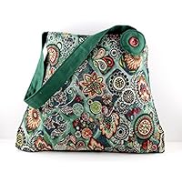 Schultertasche in Gobelin mit Blumen- handmade in italy