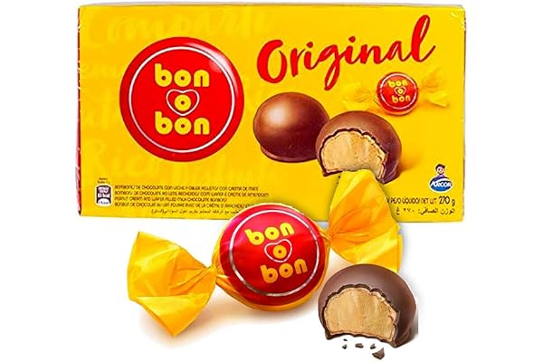 Chokladchoklad med mjölk och wafer fylld med jordnötsgrädde, Argentina, Box 270g - Arcor Bon-O-Bon Original, 270g