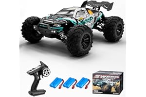 Teeggi Coche Teledirigido 70 km/h, Motor Sin Escobillas RC Coche de Carreras Offroad Drift de Alta Velocidad, Buggy de Carreras Todoterreno 4WD para Adultos, 3 Baterías 16101Pro (Azul)