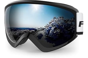 Findway Maschera da Sci Bambino 5~16 Anni Occhiali da Sci Maschera Sci Bambino Occhiali Sci OTG per Ragazzo Ragazza Anti UV Anti Nebbia Compatibile con Casco per Sci Snowboard Sport Invernali