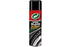 Turtle Wax Black In A Flash 500ml 51777 - Durable Water Resistance Tyre Shine & Restorer for All Treated Surfaces - Restores Vinyl, Plastic & Rubber - Long-Lasting Shine Without Streaks - Aerosol