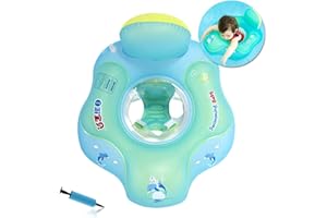 HONGCI Koło do pływania dla niemowląt z pompką, koło do pływania dla niemowląt, pomoc w pływaniu dla dzieci, nadmuchiwane kółko do pływania, regulowane Life Boja, trener pływania dla niemowląt