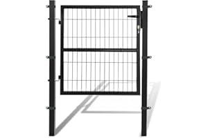 Ansobea Furtka ogrodowa zielona brama ogrodowa brama podwórkowa drzwi ogrodzeniowe brama z zamkiem 100 x 100 cm brama ogrodzeniowa ogród furtka ogrodowa ogrodzenie kratowe