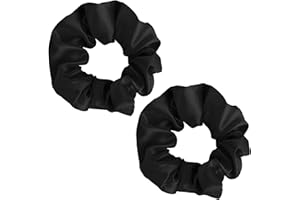 WLLHYF Gumki do włosów Scrunchy, mocne, elastyczne, czarne, odporne na uszkodzenia, modne piękne akcesoria do włosów dla dziewcząt, kobiet, nastolatków (czarne)