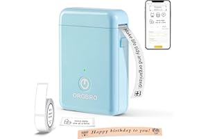 ORGBRO X1 Etichettatrice Con Nastro, Stampante Per Etichette Bluetooth Portatile, Etichette Impermeabili Continue, Piccole Etichette Wireless Con Più Modelli Per Scuola, Ufficio, Casa, Blu