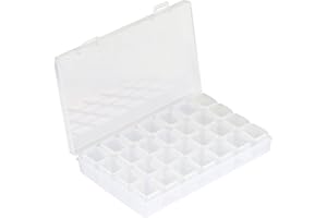 Naler Boîte de Rangement en Plastique Transparent à 28 Compartiments pour Ranger des Perles, des Ongles, des Strass, des Accessoires d'Ongles, des Comprimés