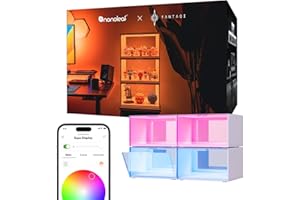 NANOLEAF Inteligentne pudełka na buty LED na trampki, organizery do przechowywania butów, skrzynka na kolekcje, figurki i przedmioty kolekcjonerskie, zestaw startowy 4-pak