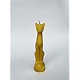 Hecate Wizard Mall Energized Bastet Cat Candle - Yellow Unscented Soy & Paraffin Wax for Spell Casting, Home Decor, Halloween, Perfect for Rituals and Aromatherapy - (15.4H x 4W-Yellow)