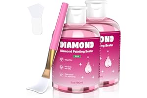 GHHKUD Diamond Painting Versiegelung 300ml - Diamant Painting Zubehör für Strahlend Glitzernde Bilder - Diamond Painting Kleber mit Bürste,Transparente Schutz Versiegelung für Diamond Painting&Puzzle