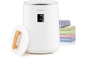 COSTWAY Towel Warmer Bucket, 18L Large Luxury Electric Towel Heater with LED Display, Auto Shut Off & Fragrance Holder, Bathroom Spa Hot Heated Oversized Towels Bucket for Bathrobes Blankets (White)