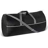 Amazon Essentials 32.5" Extra Large Folding Nylon Travel or Storage Bag with Zipper Pockets, 150L, 50 lb Capacity, Black (For