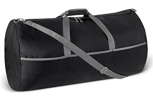 Amazon Essentials 82 cm (32,4 tum) extra stor vikbar duffelväska i nylon för resa/förvaring med blixtlåsfickor, 150 liter (9 254 kubiktum), kapacitet 22,7 kg (50 lbs), svart (tidigare Amazon Basics)