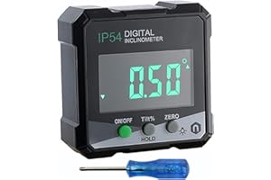 POFET Jauge d'angle numérique, niveau numérique avec Base magnétique, inclinomètre étanche IP54 pour charpentier et maison