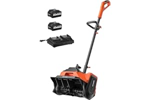 SEYVUM Cordless Snow Blower with 2X 4.0Ah Batteries & Charger,40V Brushless Cordless Snow Shovel, 16inch Battery-Powered Snow Removal with 20FT Throw Distance for Patio, Deck, Driveway