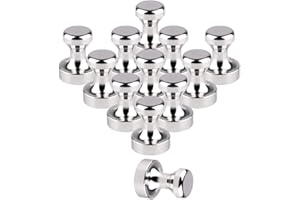 intervisio Juego de 12 imanes de neodimio para pizarras magneticas, Blancas, mapas (NO Apto para Tablero de Vidrio magnético), Chinchetas potentes con imán 12x16mm per Pizarra Nevera magnética