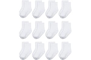 YANWANG 12 par antypoślizgowych bawełnianych skarpet z uchwytem dla maluchów chłopców dziewcząt