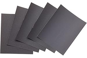 Fit for the Job, 5 arkuszy, różnej jakości papier ścierny na mokro i na sucho, do szlifowania drewna, mebli, metalu, gipsu do majsterkowania, 11 x 9 cali