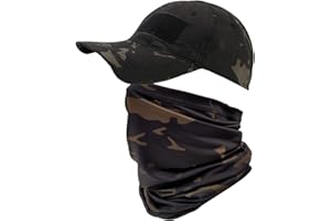 ehsbuy Gorra Hombres TáCtica Gorra de BéIsbol Camuflaje Bufanda Facial Ejército Táctico Militar Sombrero Cuello Tubo Snoods para Correr Camping Deportes