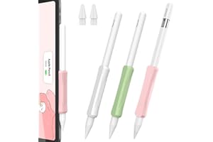 Delidigi iPencil Grips for Apple Pencil 2nd Gen, Apple Pencil Pro & Apple Pencil (USB-C) Holder with Replacement Tips, 3 Pack Silicone Ergonomic Design iPencil Protective Sleeve Case Cover Anti-Slip