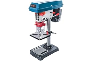 KATSU Tools Bench Pillar Drill Press 250W + 13mm Chuck + 5 Speeds Electronic Variable Speed Switch + 50mm Max Drilling Depth + Max 2620rpm + Height Adjustable Drill Table