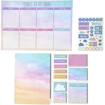 Lot 32 Fournitures Scolaires Aesthetic Pastel - Trousse, Surligneurs, Stylos & Notes Autocollantes