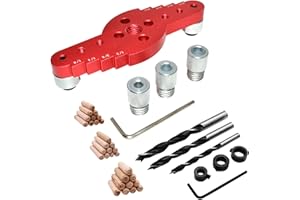 C-LARSS Dowel Jig Kit Système Offset Dowel Jig Avec Center Scriber Line Secure Compatible Avec Le Marquage 42pcs