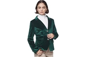 COSDREAMER Giacca in velluto vintage da donna con scollo a V Slim Fit Slit Blazer a maniche lunghe cappotto elegante abito retrò casual