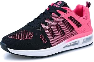 MINBEI Damen Turnschuhe Luftkissen Hallenschuhe Outdoor Fitnessschuhe LAtmungsaktiv aufschuhe Schnürsenkel Frauen Sportschuhe Flach 35-44 EU