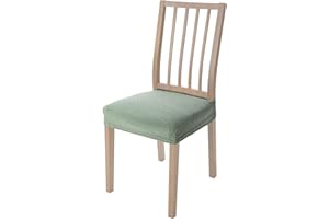 Viste tu hogar Pack 2 Stuhlbezug für Esszimmer von 45 bis 55 cm, ohne Rückenlehne, 100% hochwertiges Polyester, wasserdicht, reinigen, Karomuster, Wassergrün.